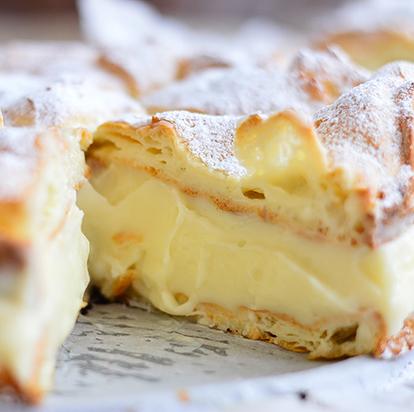 Pastry with a custard cream filling