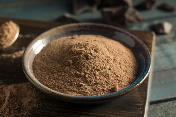 Organic Whey Chocolate Protein Powder in a Bowl