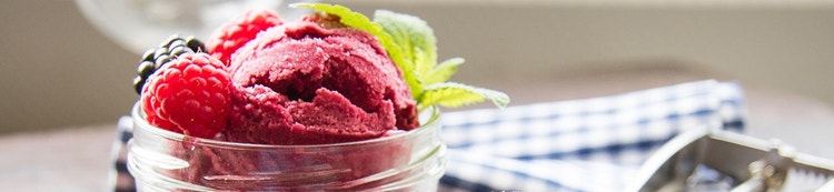 Close-up of sorbet with berries