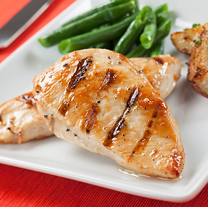 Chicken breast with char-grilled stripes