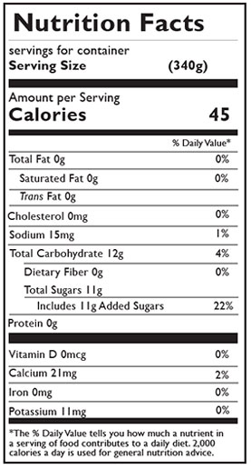 reduced sugar instant beverage nutrition facts