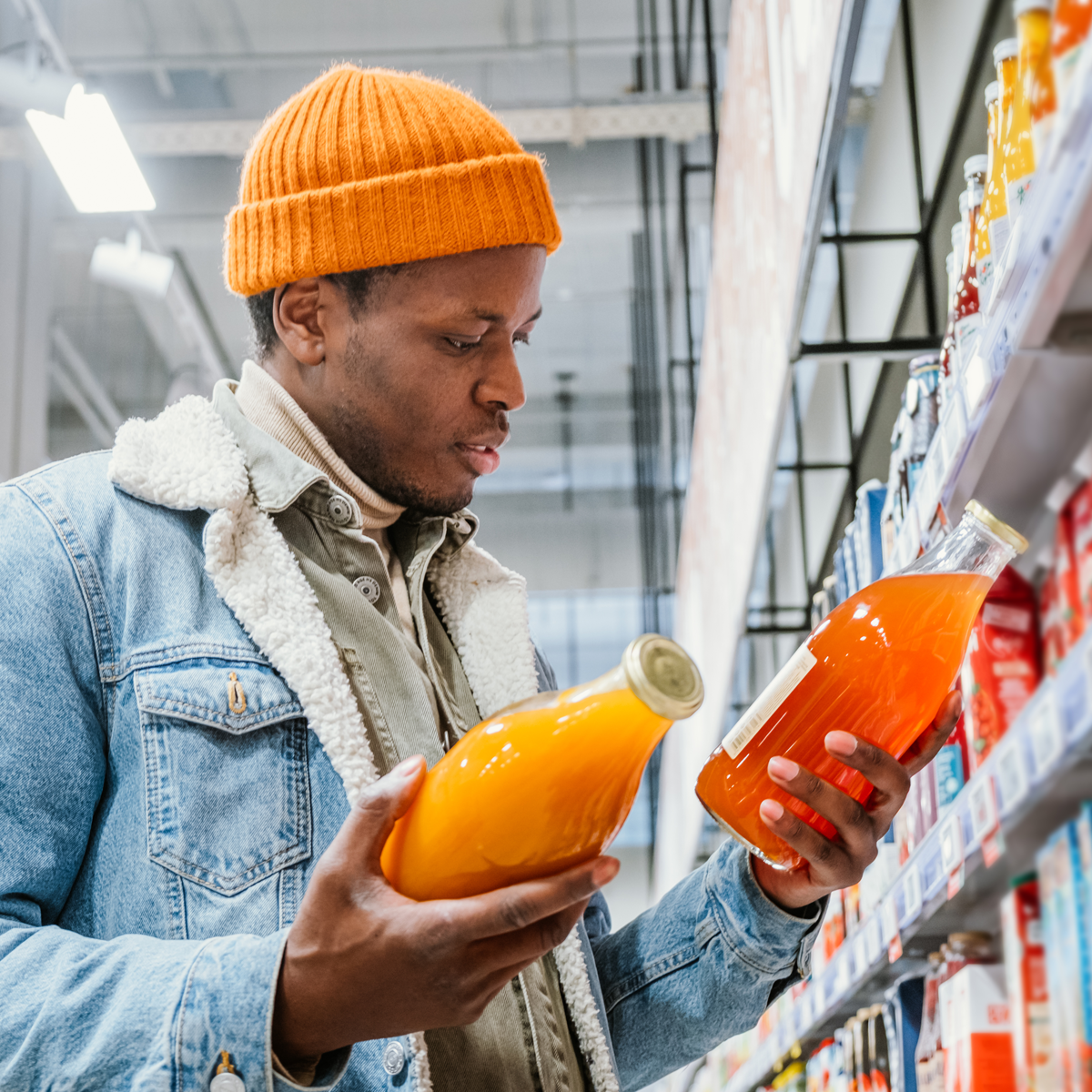 man picking drink