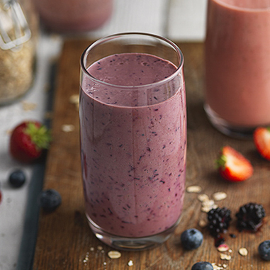 Fiber-enriched smoothie in glass