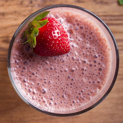 Close-up of strawberry smoothies